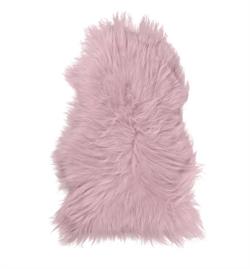 Islandsk lammeskind langhåret i farvet Light Pink 90 - 110 cm